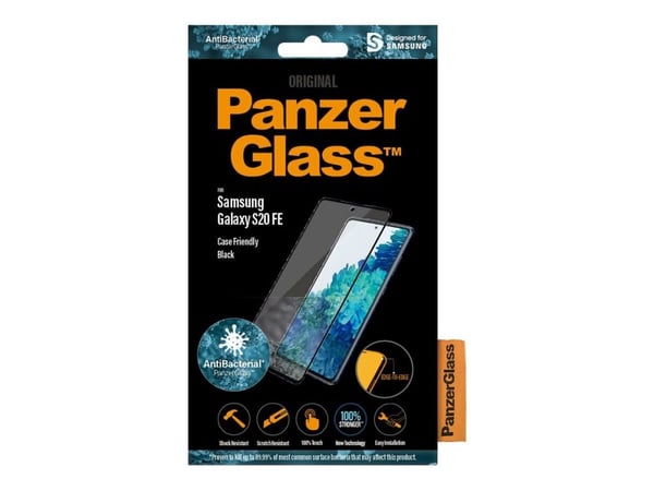 PanzerGlass™ | Case-Friendly - Skærmbeskytter for mobiltelefon - Edge-to-Edge passform - rammefarve sort | Samsung Galaxy S20 FE/S20 FE 5G