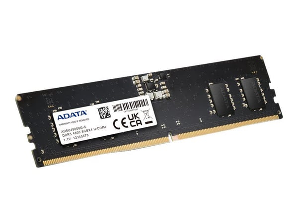 ADATA - DDR5 - sarja - 16 GB: 2 x 8 GB - DIMM 288-PIN - 4800 MHz / PC5-38400 - CL40 - 1,1 V - puskuroimaton - on-die ECC - musta