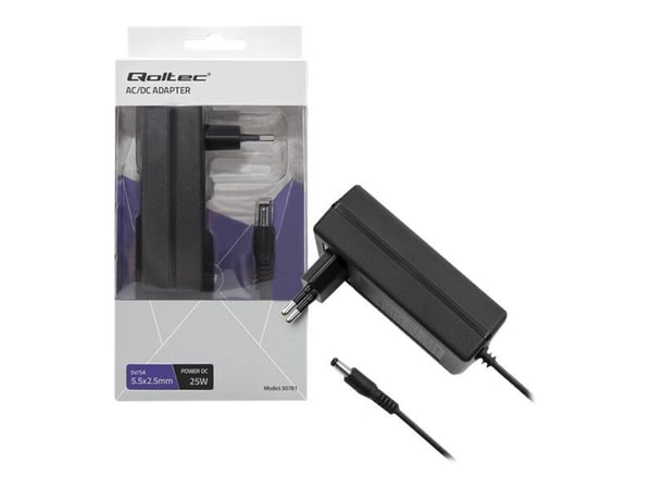 Qoltec - Strömadapter - 25 Watt - 5 A (Växelströmsjack 5,5 x 2,5 mm)