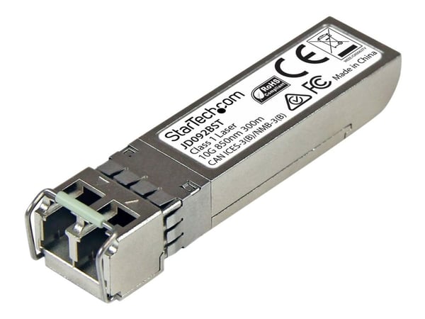 StarTech.com HPE JD092B Yhteensopiva SFP+-moduuli, 10GBASE-SR, 10GbE Multi Mode (MMF) valokuitulähetin, 10GE Gigabit Ethernet SFP+, LC-liitin, 300m...