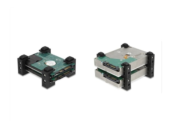 Delock - Hard drive holder - kapasitet: 2 x 3.5" HDD or 4 x 2.5" HDD/SSD - svart (en pakke 8)