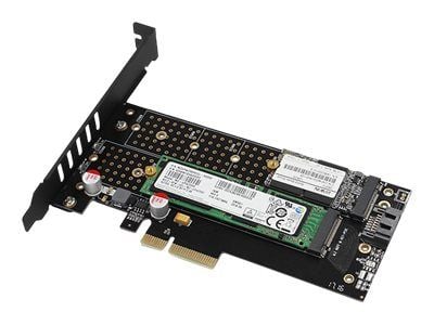 AXAGON PCEM2-D - Diskkontroller - M.2 - 2 Kanal - M.2 NVMe Card / SATA 6Gb/s - lav profil - PCIe 3.0 x4