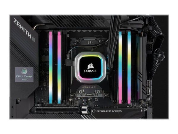 CORSAIR Vengeance RGB PRO SL - DDR4 - sett - 64 GB: 4 x 16 GB - DIMM 288-pin - 3200 MHz / PC4-25600 - CL16 - 1.35 V - ikke-bufret - ikke-ECC - svart