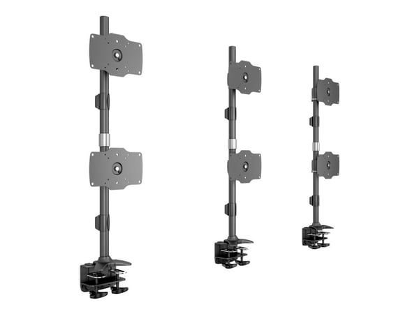 Multibrackets M - Monteringssett (3 klemmer, 3 stativ) - for 6 LCD-skjermer - aluminium, stål - svart - skjermstørrelse: 24"-32" - skrivebordsmonte...