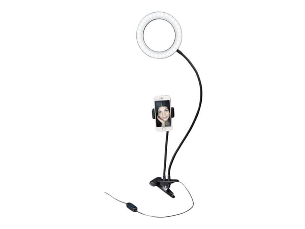 Dörr LED Selfie Ring Light SLR-16 Bi-color - Lys på kamera - 1 hoder x 64 lampe - LED - DC