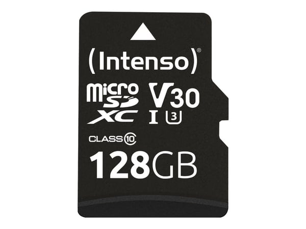 Intenso Professional - Flashminnekort (microSDXC til SD-adapter inkludert) - 128 GB - UHS Class 1 / Class10 - microSDXC UHS-I