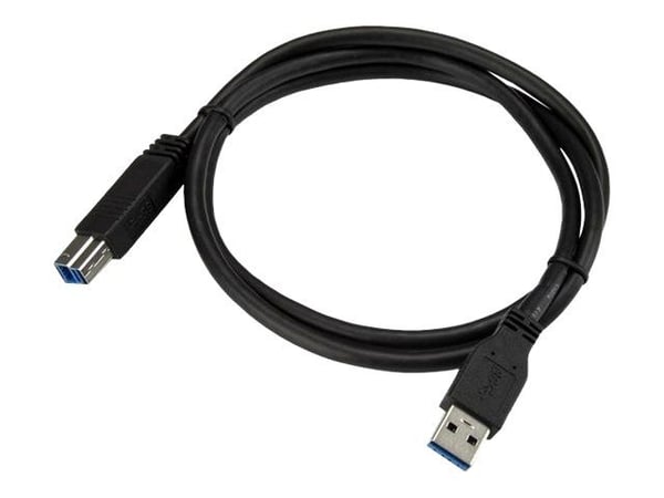 StarTech 1m 3 ft Certified SuperSpeed USB 3.0 A to B Cable Cord - USB 3 Cable - 1x USB 3.0 A (M), 1x USB 3.0 B (M) - 1 meter, Black (USB3CAB1M) - U...