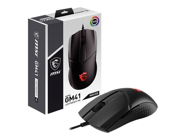 MSI CLUTCH GM41 LIGHTWEIGHT V2 - Mus - optisk - 6 knapper - kablet - USB