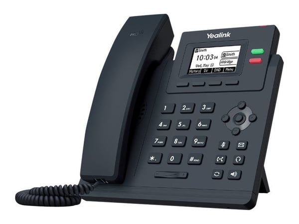 Yealink SIP-T31 - VoIP-telefon med opkalds-ID - 5-vejs opkaldskapacitet - SIP, SIP v2, SRTP - 2 linier - klassisk grå