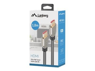 Lanberg CA-HDMI-30CU-0018-BK, 1,8 m, HDMI Type A (Standard), HDMI Type A (Standard), Utgang