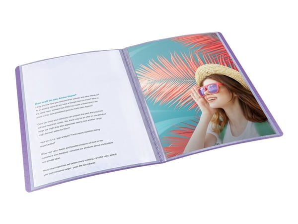 Esselte Colour''Breeze kokoojakansio PP 60 taskua, Laventeli, Läpikuultava, Polypropeeni (PP), 60 taskua, 120 arkkia, Muotokuva, A4