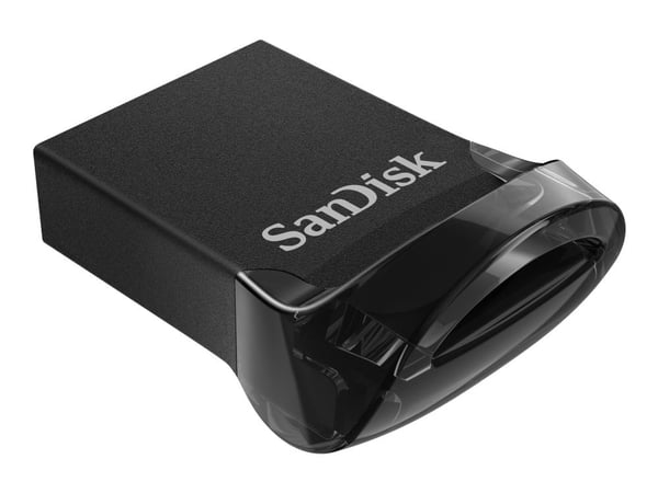 SanDisk Ultra Fit - USB-flashstasjon - 32 GB - USB 3.1 - svart (en pakke 3)