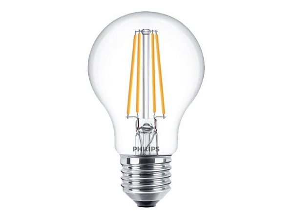 Philips Hehkulankalamppu, kirkas 60W A60 E27 x3, 7 W, 60 W, E27, 806 lm, 15000 h, Lämmin valkoinen