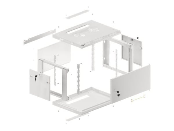 Lanberg WF01-6406-00S - Rack skap - veggmonterbar - grå, RAL 7035 - 6U - 19"