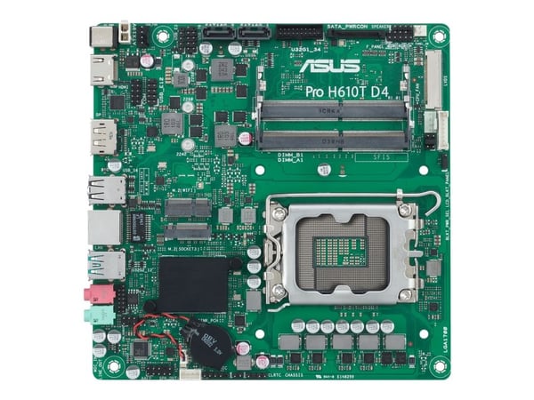 ASUS Pro H610T D4-CSM - Hovedkort - Thin mini ITX - LGA1700-sokkel - H610 Chipset - USB 3.2 Gen 1, USB 3.2 Gen 2 - Gigabit LAN - innbygd grafikk (C...