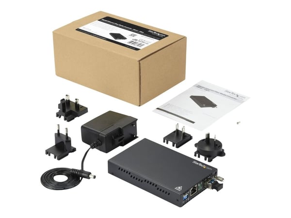 Startech Singlemode (SM) LC Fiber Media Converter for 1Gbe Network - 10km - Gigabit Ethernet - 1310nm - with SFP Transceiver (ET91000SM10) - Fiberm...