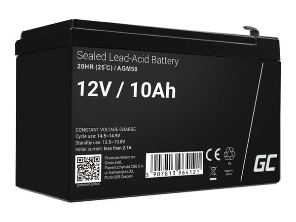 Green Cell Green Cell Green Cell AGM batteri 12V 10Ah