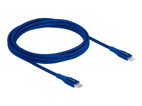 Delock - Lightning-kabel - USB-C hann til Lightning hann - 2 m - blå