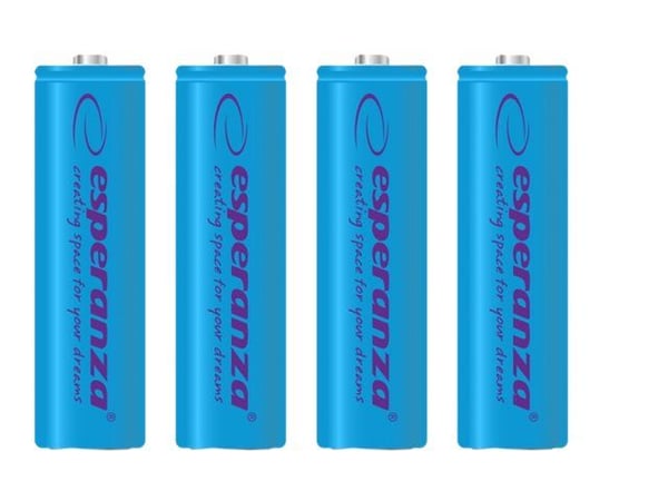 Esperanza - Batteri 4 x AA-type - NiMH - 2000 mAh - blå