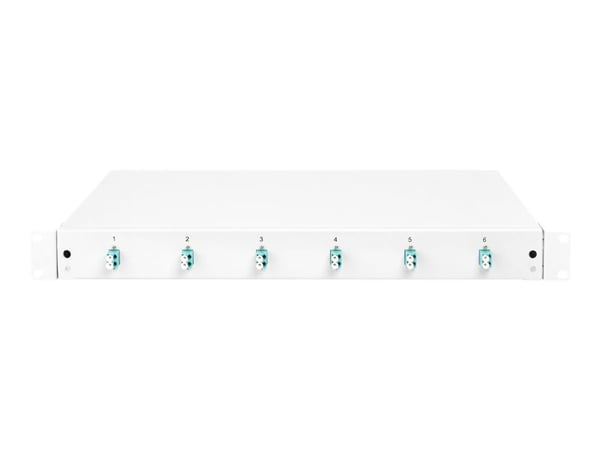 DIGITUS Professional - Spleiseboks for fiberoptikk - LC MM X 6 - grå, RAL 7035 - 1U - 19"