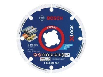 Bosch Expert - Diamantskjæreplate - for metall, rustfritt stål, stål, kobber, støpejern - 115 mm - X-LOCK
