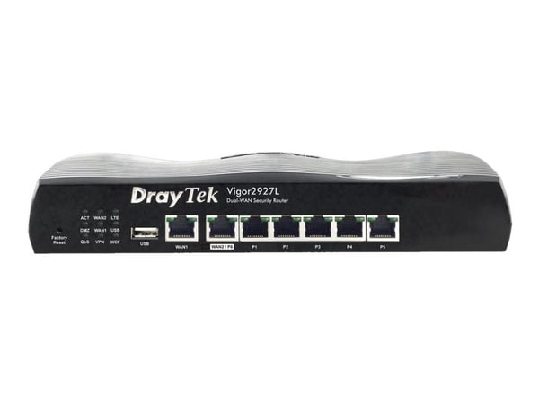 Draytek Vigor 2927L - Ruter - WWAN 6-porters svitsj - 1GbE, PPP - WAN-porter: 2