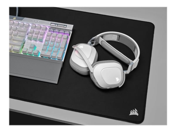 CORSAIR Gaming HS80 RGB - Hodesett - full størrelse - 2,4 GHz - trådløs - USB - hvit