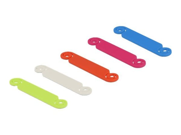 Delock - Kabelmarkeringskit - vit, blå, röd, grön, rosa