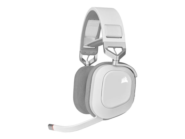 CORSAIR Gaming HS80 RGB - Hodesett - full størrelse - 2,4 GHz - trådløs - USB - hvit