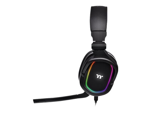 Thermaltake ARGENT H5 RGB 7.1 - Headset - fullstorlek - kabelansluten - USB, 3,5 mm kontakt - svart