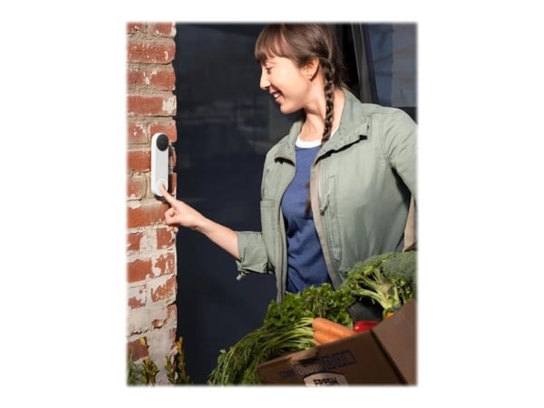 Google Nest - Dørringeklokke - trådløs - Bluetooth, 802.11a/b/g/n - 2.4 Ghz, 5 GHz - sne - sne