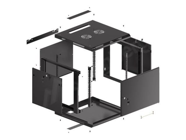 Lanberg WF01-6609-00B - Rack skap - veggmonterbar - svart, RAL 9004 - 9U - 19"