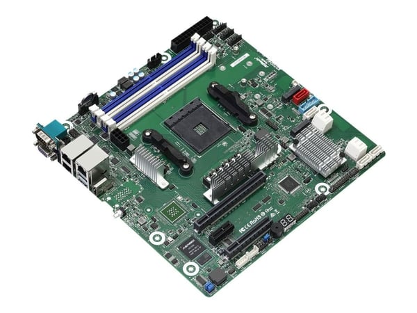 ASRock Rack X570D4U - Moderkort - micro ATX - Socket AM4 - AMD X570 Chipuppsättning - USB 3.2 Gen 2 - 2 x Gigabit LAN - inbyggda grafiken