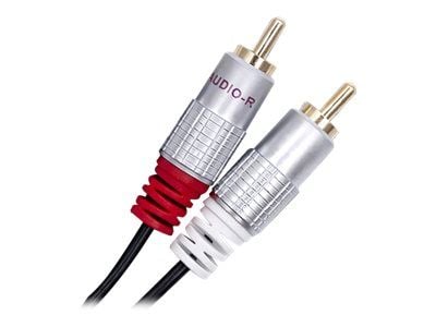 Qoltec - Lydkabel - RCA x 2 hann til RCA x 2 hann - 2 m - svart