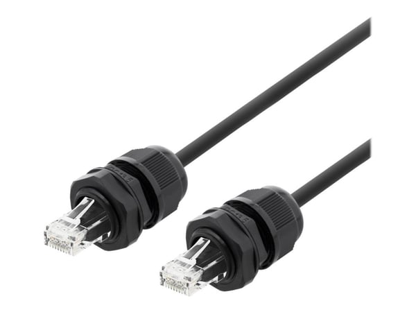 DELTACO SFTP-61AH-WP - Koblingskabel - RJ-45 (hann) til RJ-45 (hann) - 1 m - S/FTP - CAT 6a - svart