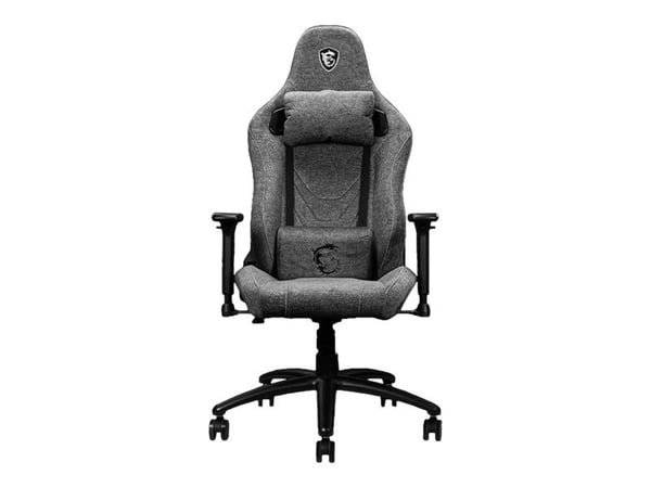 MSI MAG CH130 I REPELTEK - Stol - ergonomisk - høy bakside - armlener - T-formet - tipping - stål, REPELTEK-stoff, høydensitetsskumplast - grå