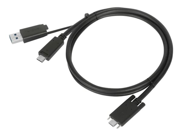 Targus - USB-kabelsett - tommelskruer - svart - for Targus Universal, Universal DV4K, USB-C Universal QUAD 4K, USB-C Universal QUAD HD