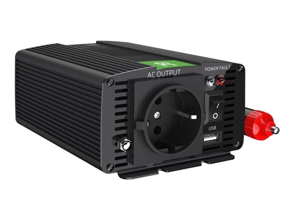 Green Cell INV28 – DC-til-AC-omformer – DC 24 V – 300 watt – utgangskontakter: 1 – svart