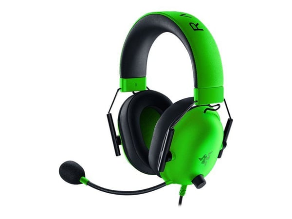 Razer BlackShark V2 X - Hodesett - full størrelse - kablet - 3,5 mm jakk - lydisolerende - barberbladgrønn