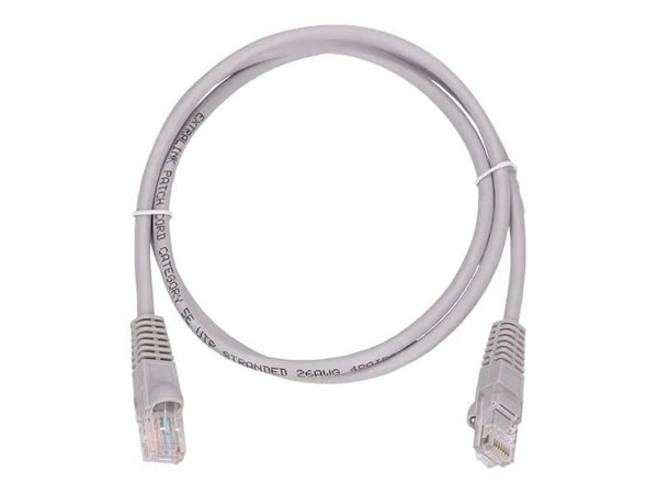Extralink - Koblingskabel - RJ-45 (hann) til RJ-45 (hann) - 5.3 mm - UTP - CAT 5e - innendørs, formstøpt, uten hindringer - grå