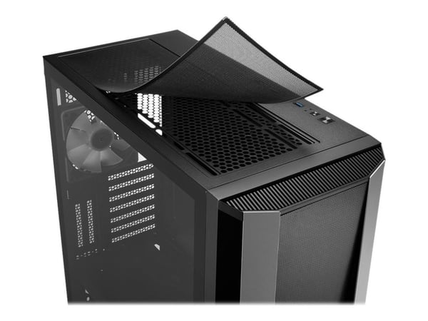 Sharkoon TG7M RGB - Tower - utvidet ATX (E-ATX) - sidepanel med vindu (herdet glass) - ingen strømforsyning - USB/lyd