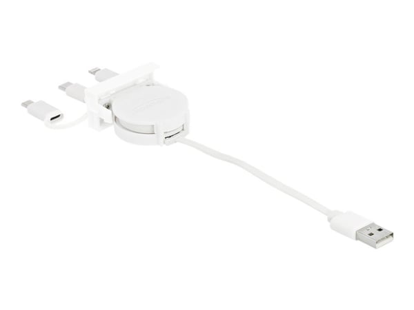 DeLOCK 81375, 0,5 m, USB A, USB C, USB 2.0, 480 Mbit/s, Valkoinen