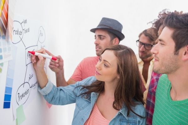 Penneholder til whiteboard Legamaster, med magnet og visker, mørkegrå