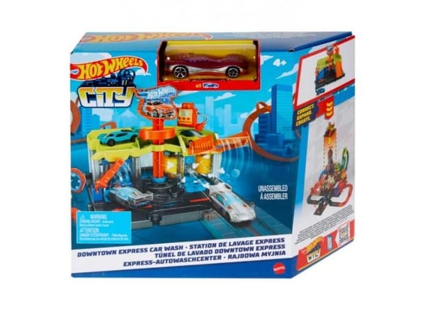 Hot Wheels City Downtown Express Car Wash Playset, 4 År, Plast