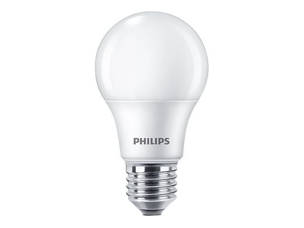 Philips - LED-lyspære - form: A60 - mattslipt finish - E27 - 8 W (ekvivalent 60 W) - klasse F - varmt hvitt lys - 2700 K (en pakke 4)