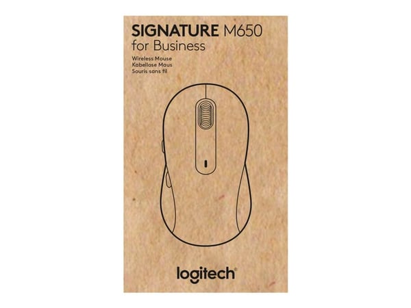 Logitech Signature M650 L for Business - Mus - høyrehendt - 5 knapper - trådløs - 2.4 GHz, Bluetooth - Logitech Logi Bolt USB-mottaker - grafitt