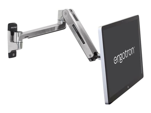 Ergotron LX HD - Monteringssett (utvidelsesadapter, VESA-adapter, sitte-stå-arm, veggmonteringssokkel) - for LCD-skjerm - polert aluminium - skjerm...