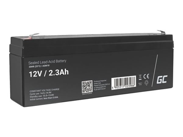 Green Cell - UPS-batteri - 1 x batteri - Sealed Lead Acid (SLA) - 2.3 Ah - svart