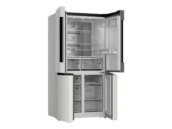 Bosch Serie | 6 KFN96APEA - Kjøleskap/fryser - bunnfryser - bredde: 91 cm - dybde: 73.1 cm - høyde: 183 cm - 605 liter - Klasse E - metallic sølv