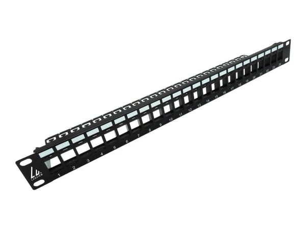 Lanview - Koblingspanel - unshielded - rackmonterbar - CAT 5e/6 - UTP - RJ-45 X 24 - svart - 1U - 19"